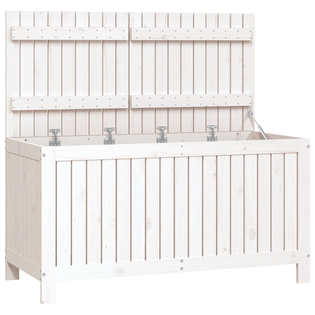 Tuinbox 121x55x64 cm massief grenenhout wit - Afbeelding 2