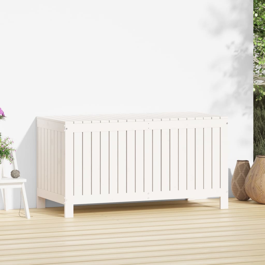 Tuinbox 121x55x64 cm massief grenenhout wit - Afbeelding 3