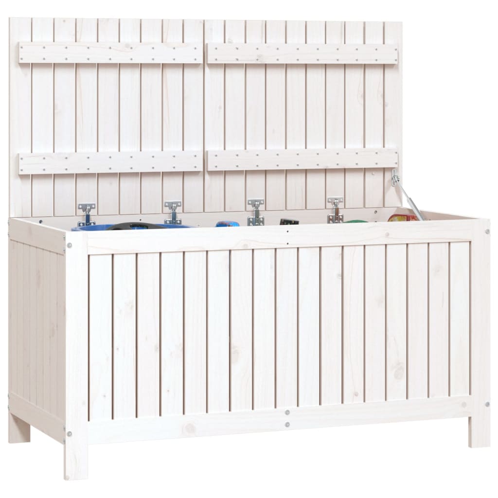 Tuinbox 121x55x64 cm massief grenenhout wit - Afbeelding 4