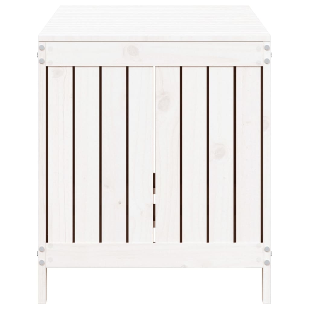 Tuinbox 121x55x64 cm massief grenenhout wit - Afbeelding 7