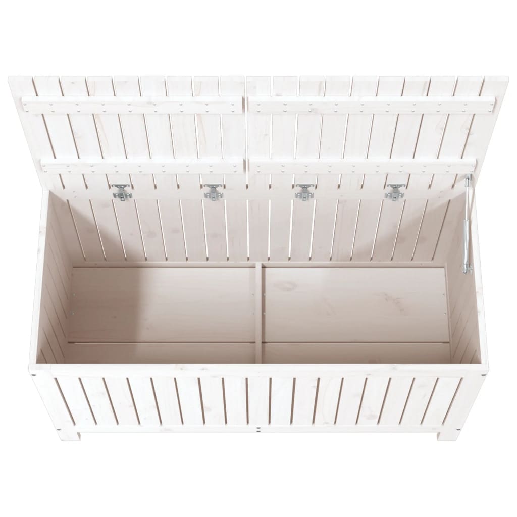 Tuinbox 121x55x64 cm massief grenenhout wit - Afbeelding 8