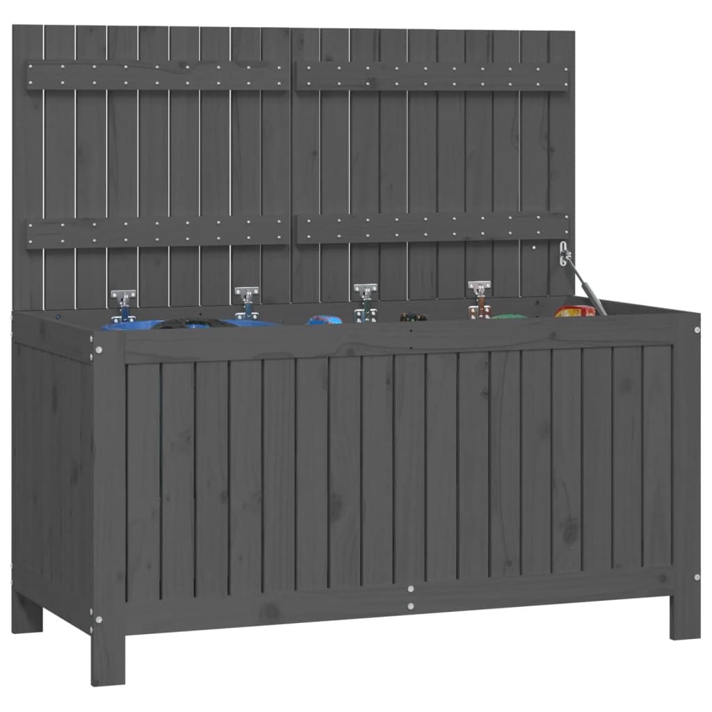 Tuinbox 121x55x64 cm massief grenenhout grijs - Afbeelding 4