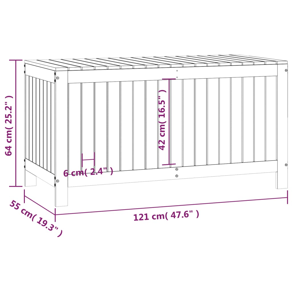 Tuinbox 121x55x64 cm massief grenenhout grijs - Afbeelding 10