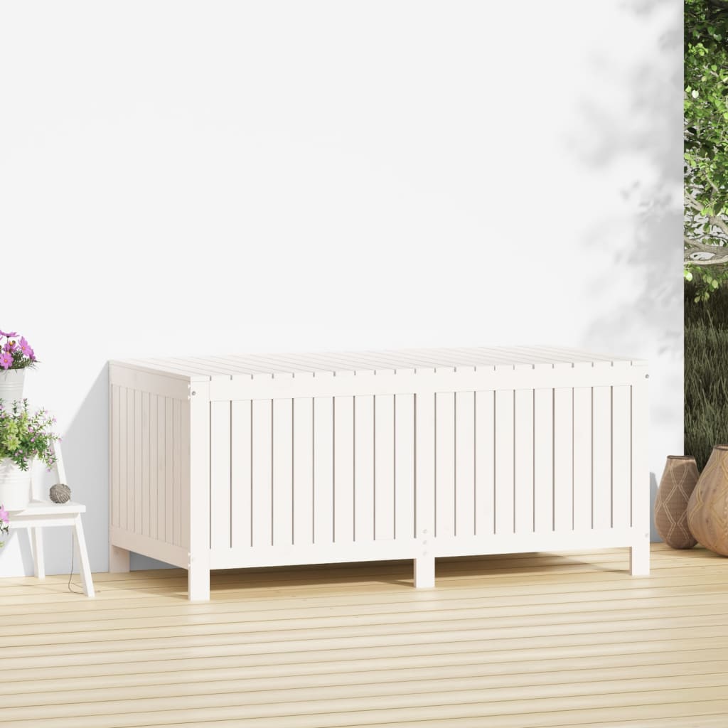Tuinbox 147x68x64 cm massief grenenhout wit - Afbeelding 3