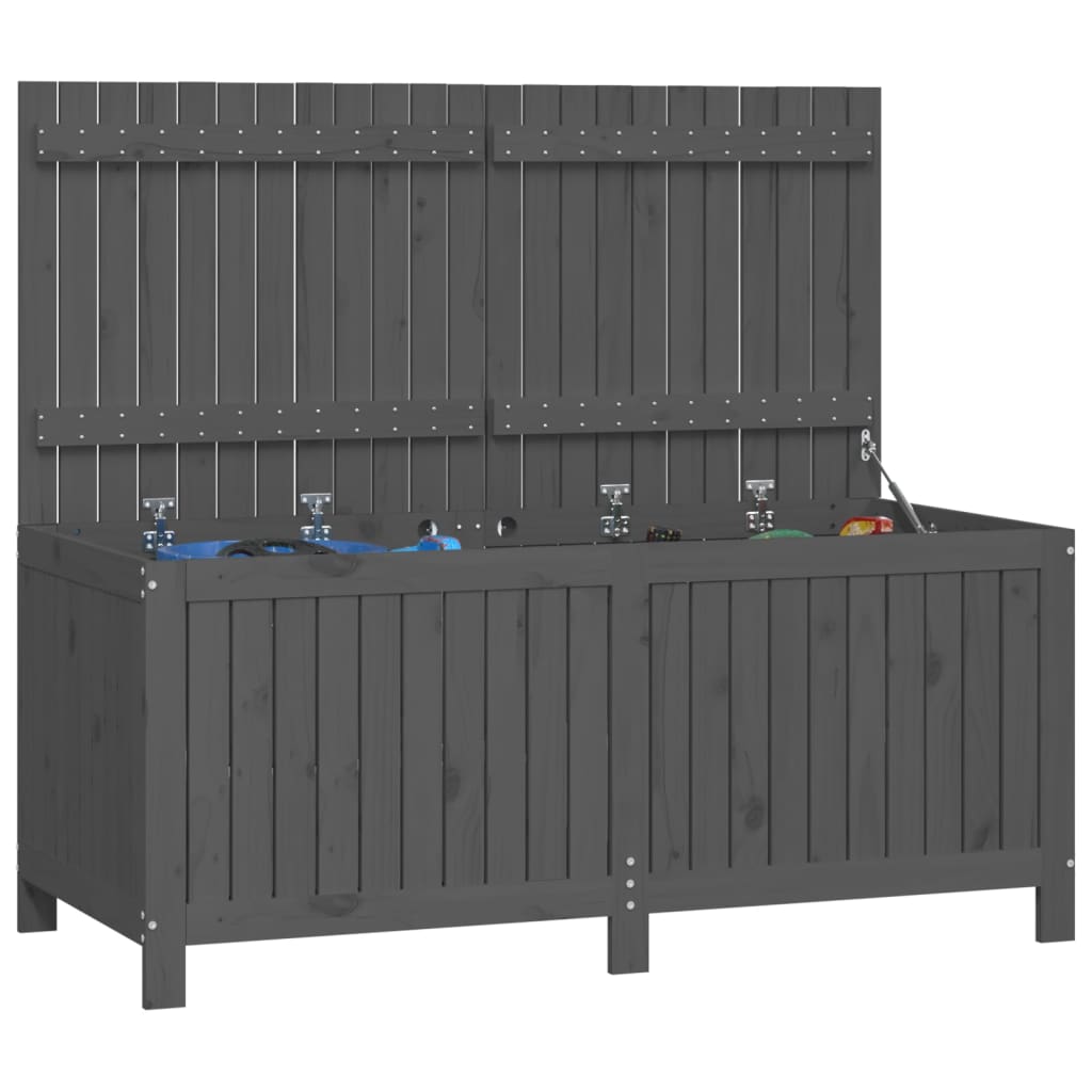 Tuinbox 147x68x64 cm massief grenenhout grijs - Afbeelding 4