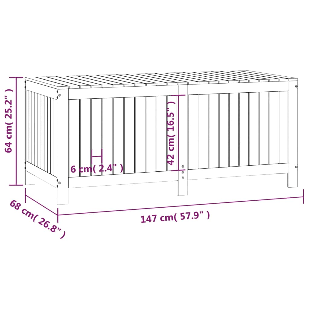 Tuinbox 147x68x64 cm massief grenenhout grijs - Afbeelding 10