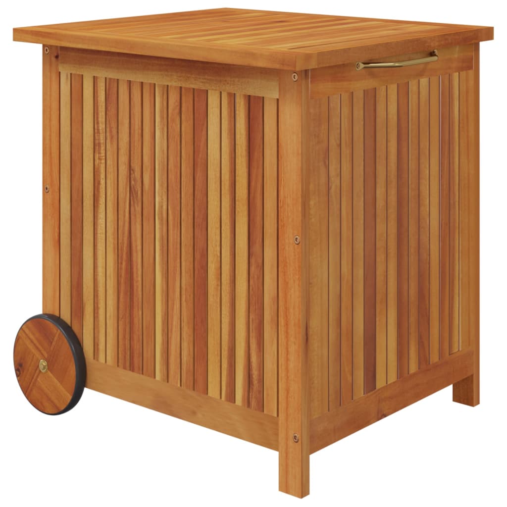 Tuinbox met wieltjes 60x50x58 cm massief acaciahout - Afbeelding 2