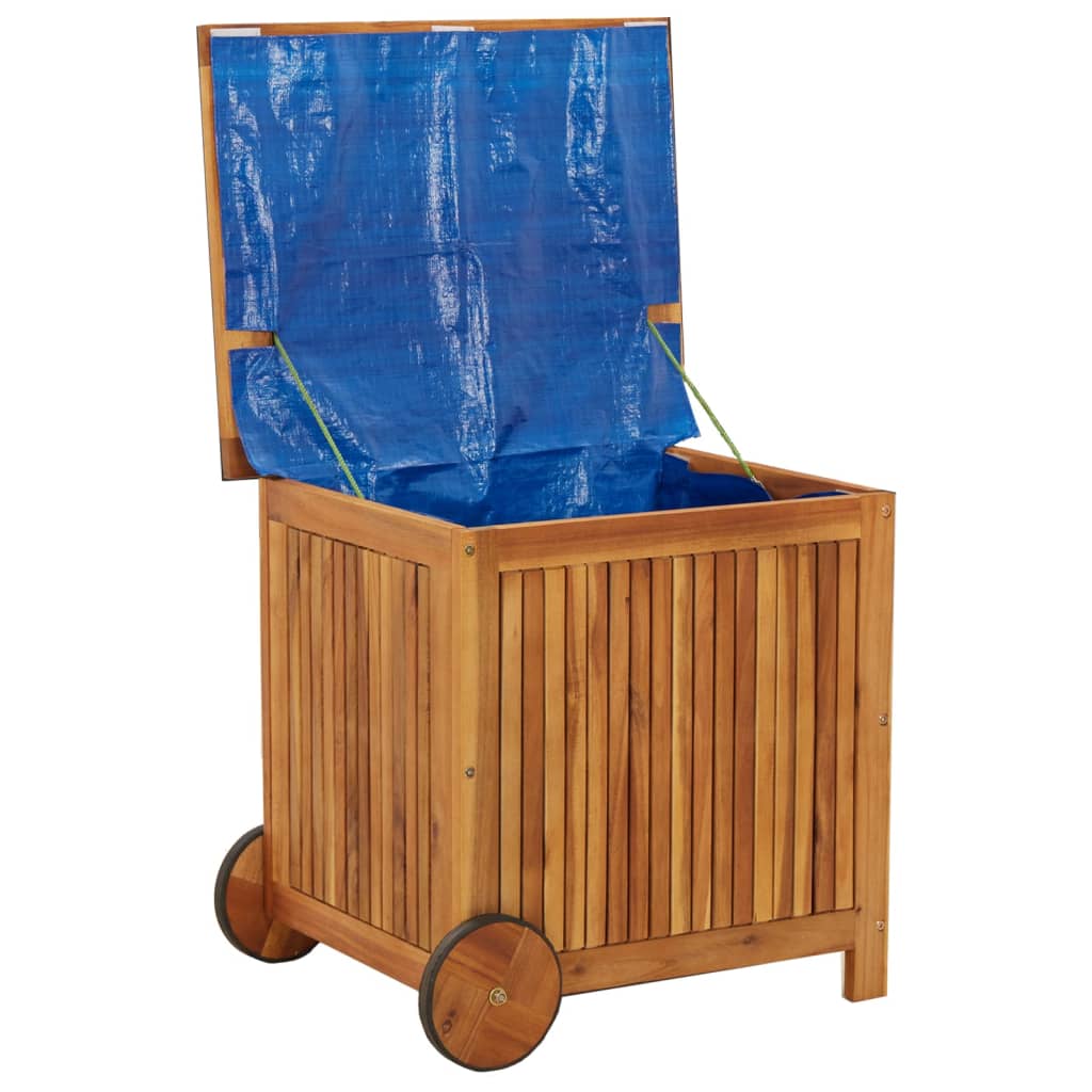 Tuinbox met wieltjes 60x50x58 cm massief acaciahout - Afbeelding 6