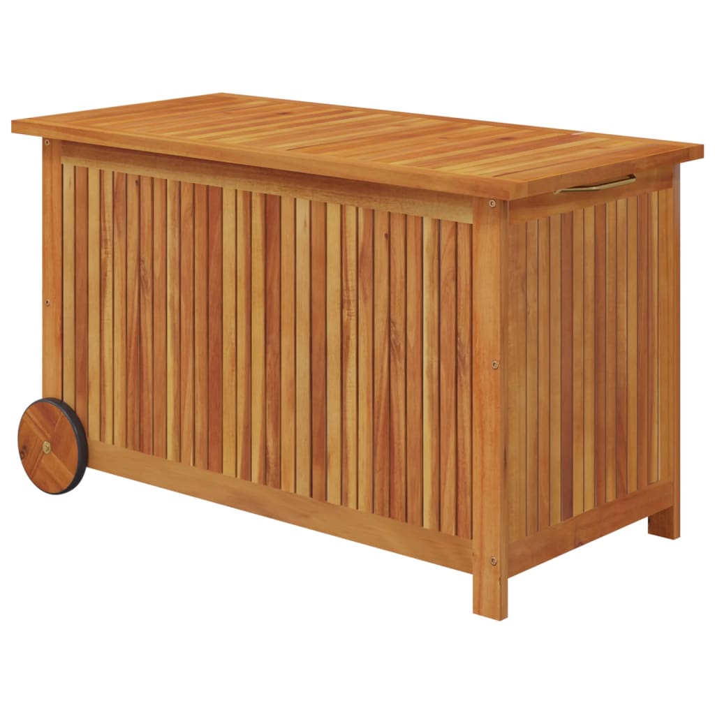 Tuinbox met wieltjes 90x50x58 cm massief acaciahout - Afbeelding 2
