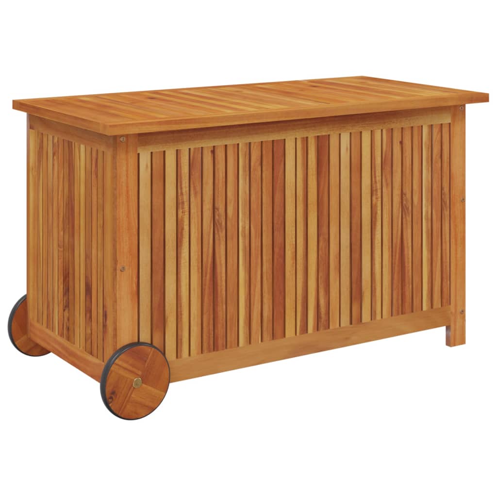 Tuinbox met wieltjes 90x50x58 cm massief acaciahout - Afbeelding 3