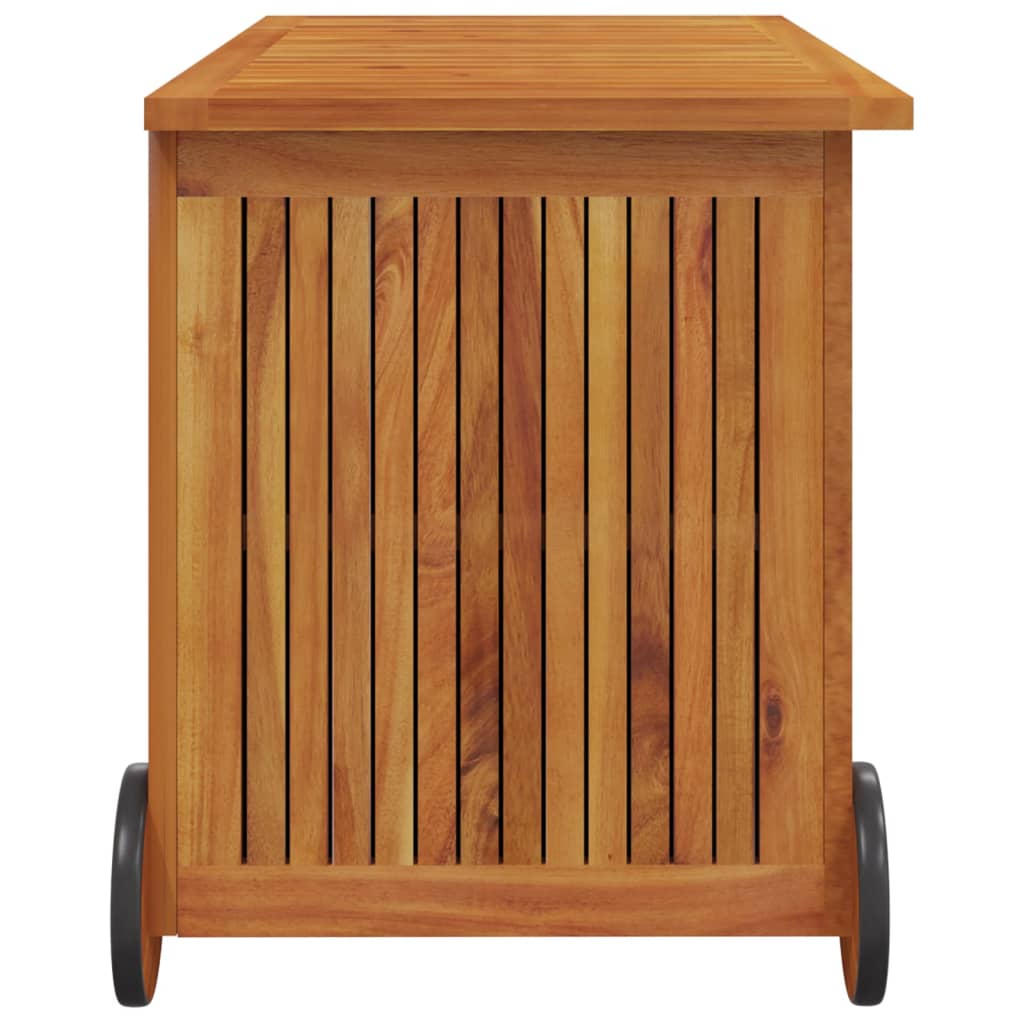 Tuinbox met wieltjes 90x50x58 cm massief acaciahout - Afbeelding 5
