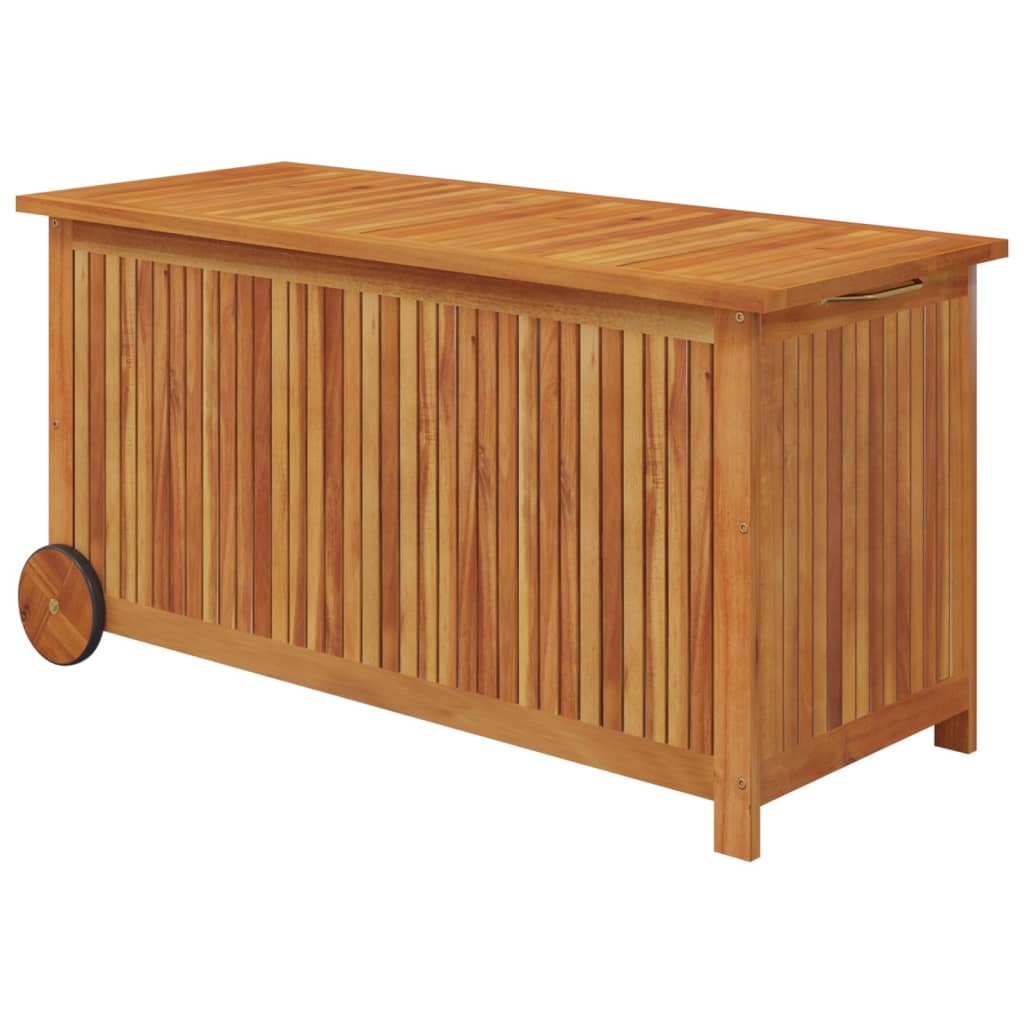 Tuinbox met wieltjes 113x50x58 cm massief acaciahout - Afbeelding 2