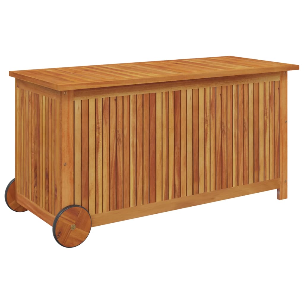 Tuinbox met wieltjes 113x50x58 cm massief acaciahout - Afbeelding 3