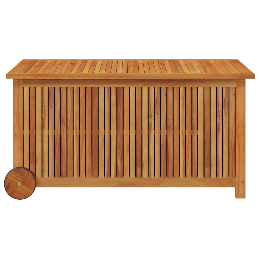 Tuinbox met wieltjes 113x50x58 cm massief acaciahout - Afbeelding 4
