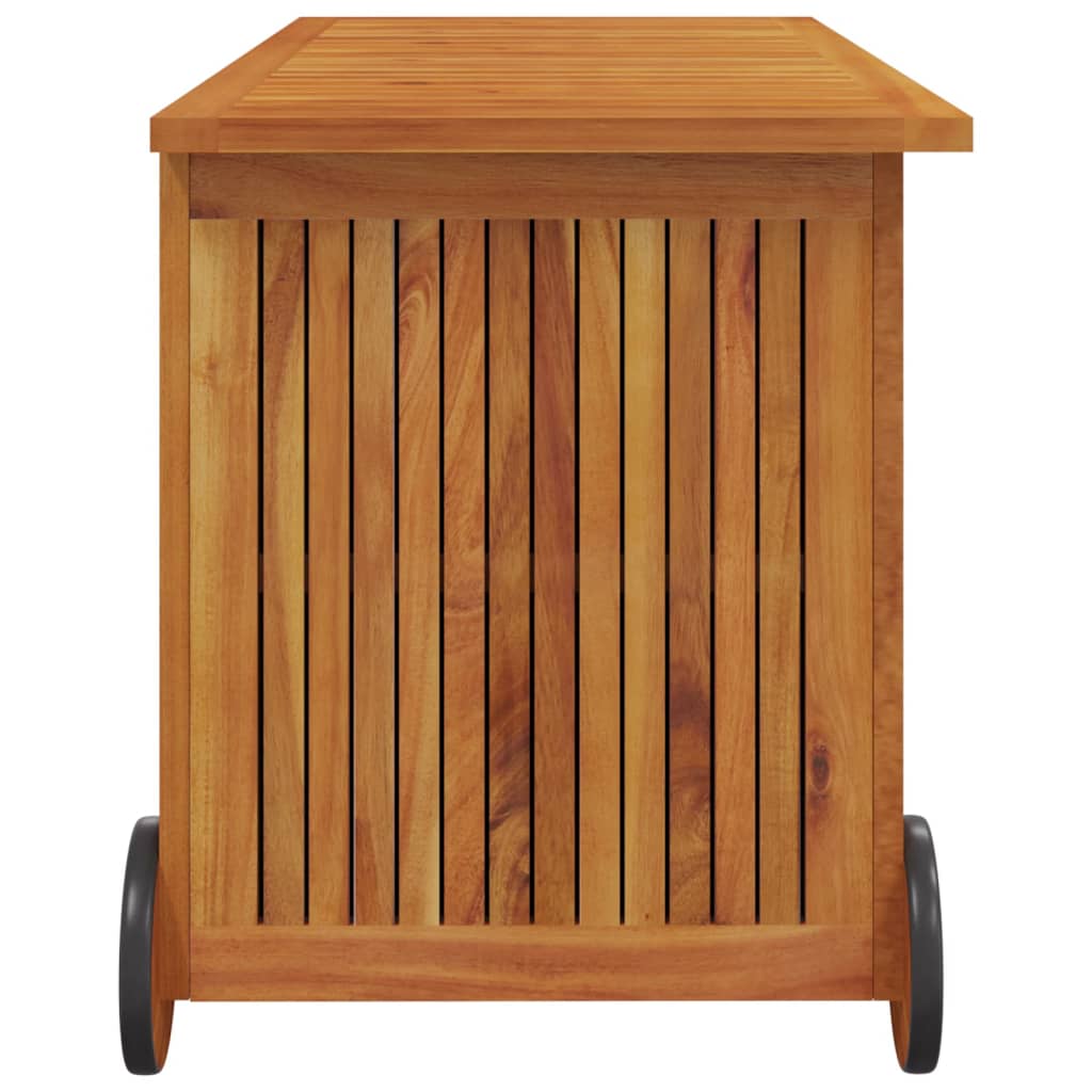 Tuinbox met wieltjes 113x50x58 cm massief acaciahout - Afbeelding 5