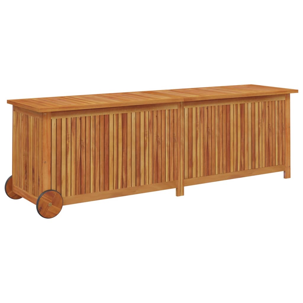 Tuinbox met wieltjes 150x50x58 cm massief acaciahout - Afbeelding 2