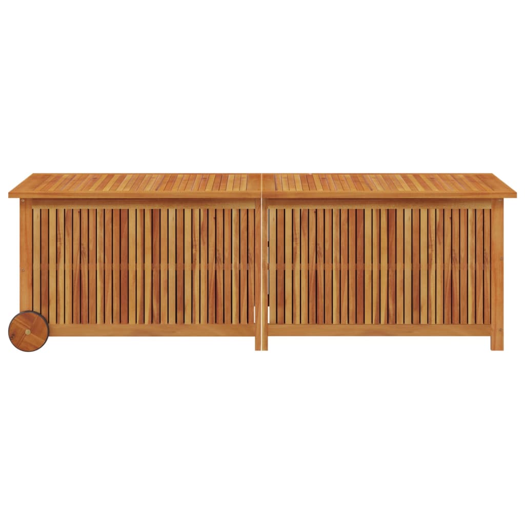 Tuinbox met wieltjes 150x50x58 cm massief acaciahout - Afbeelding 4