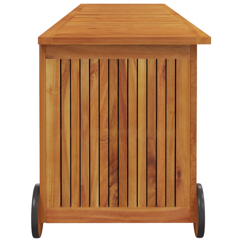 Tuinbox met wieltjes 150x50x58 cm massief acaciahout - Afbeelding 5