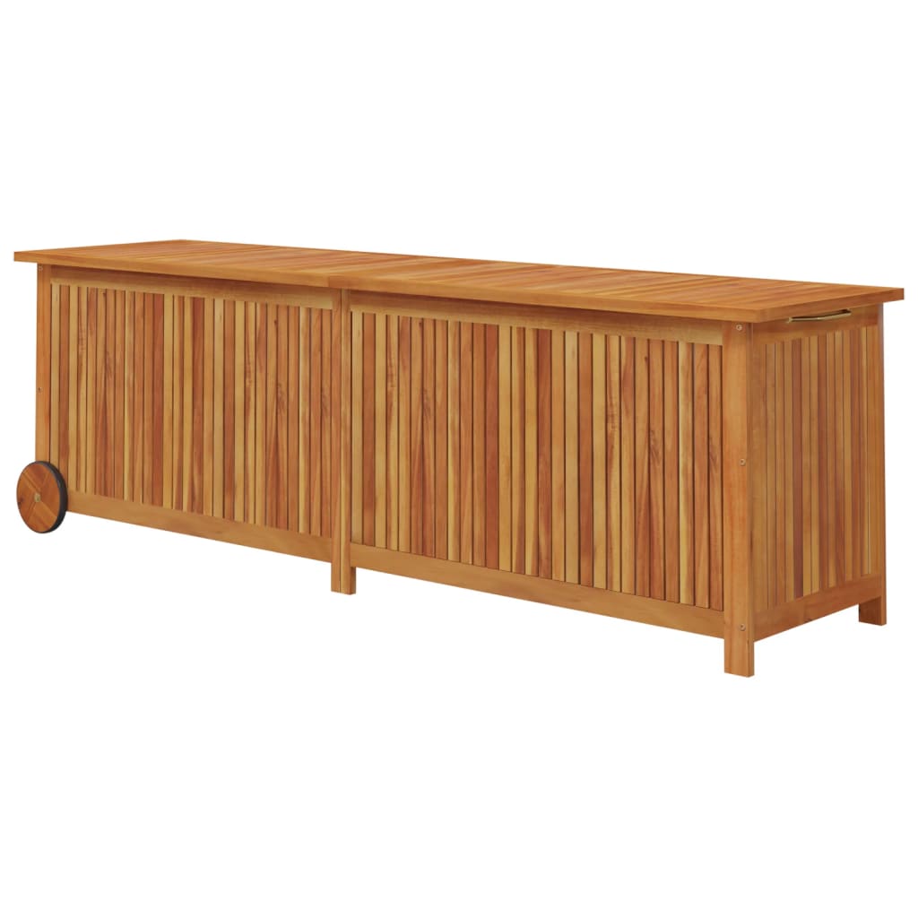 Tuinbox met wieltjes 150x50x58 cm massief acaciahout - Afbeelding 6