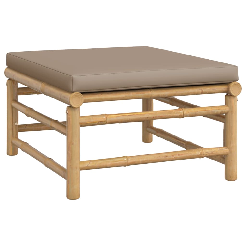 12-delige Loungeset met kussens bamboe taupe - Afbeelding 7