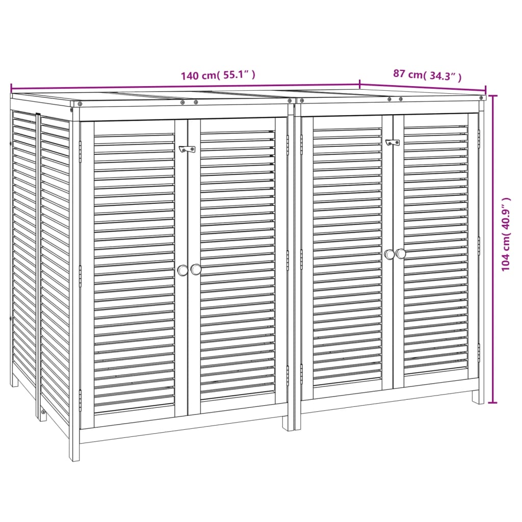 Tuinbox 140x87x104 cm massief acaciahout - Afbeelding 8