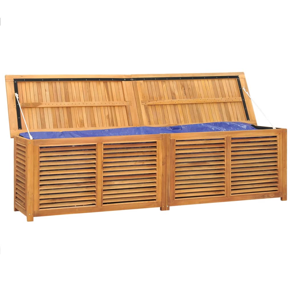Tuinbox met zak 200x50x55 cm massief teakhout - Afbeelding 4