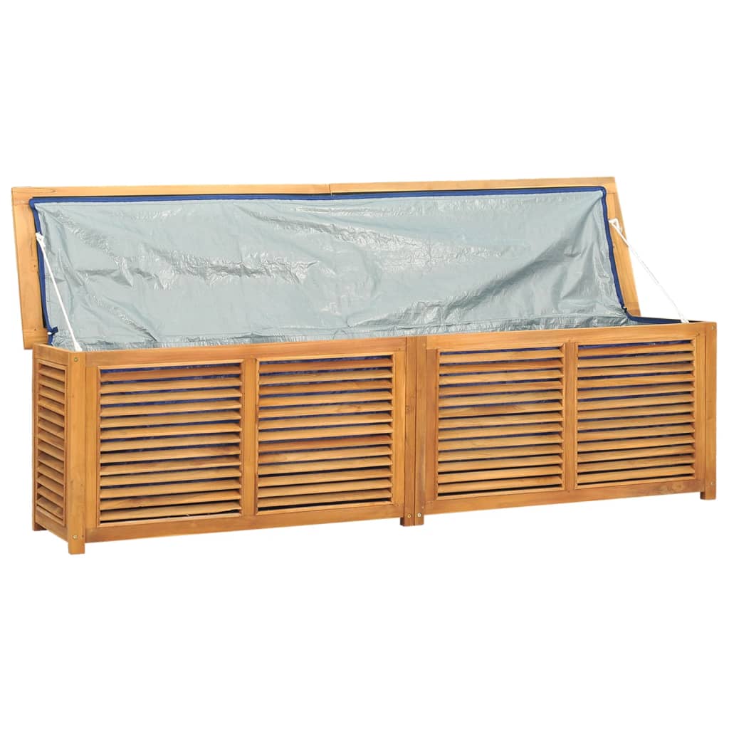 Tuinbox met zak 200x50x55 cm massief teakhout - Afbeelding 5