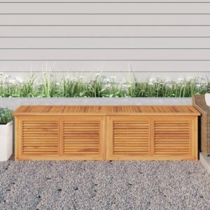 Tuinbox met zak 200x50x55 cm massief teakhout