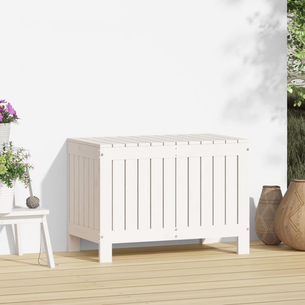 Tuinbox 76x42,5x54 cm massief grenenhout wit - Afbeelding 3