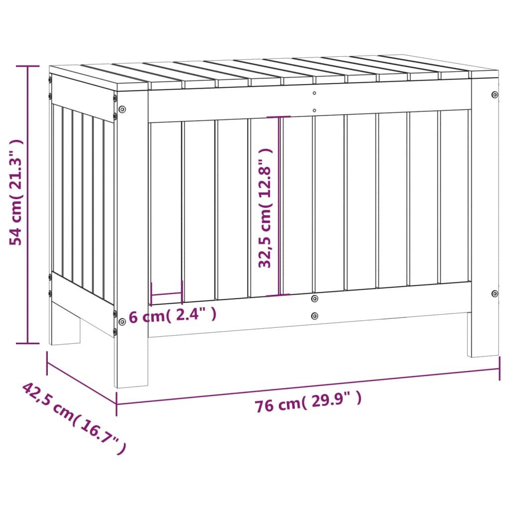 Tuinbox 76x42,5x54 cm massief grenenhout wit - Afbeelding 10