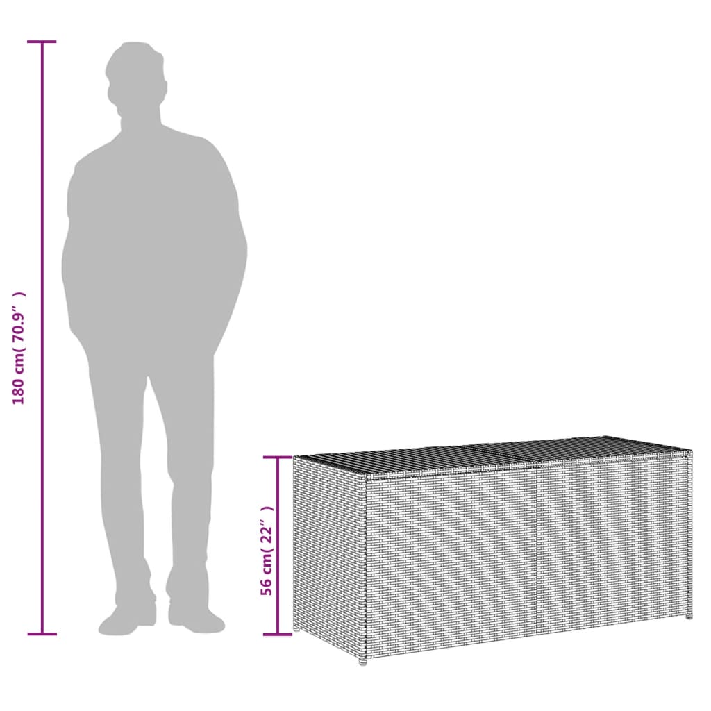 Tuinbox 283 L poly rattan grijs - Afbeelding 10