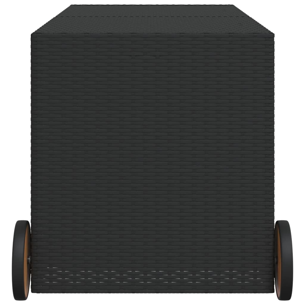 VidaXL Tuinbox met wielen 283 L poly rattan zwart - Afbeelding 5