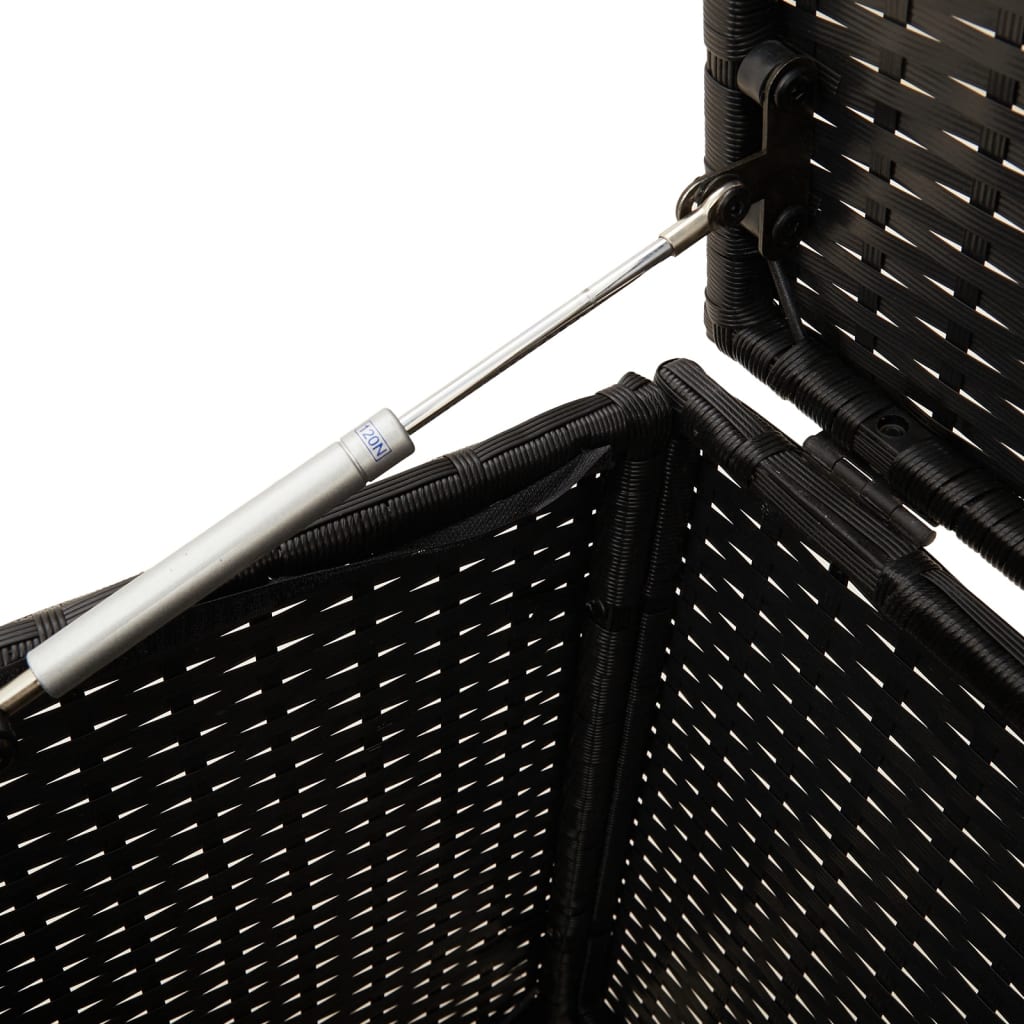 VidaXL Tuinbox met wielen 283 L poly rattan zwart - Afbeelding 8