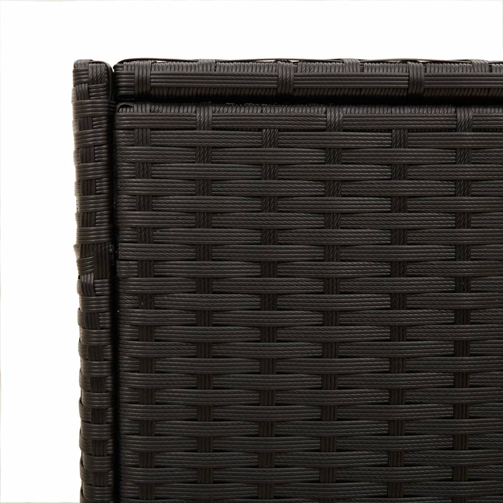 VidaXL Tuinbox met wielen 283 L poly rattan zwart - Afbeelding 9