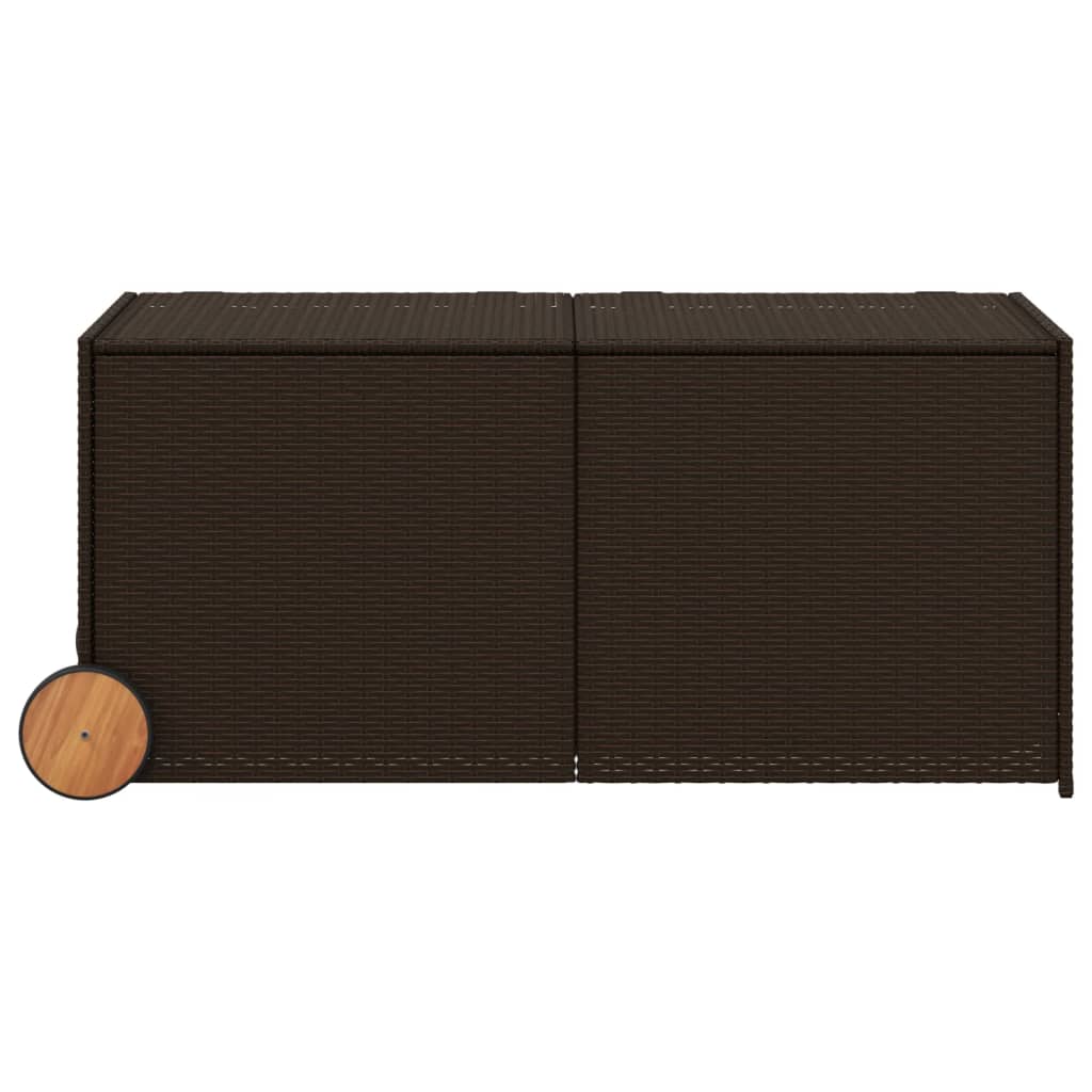 VidaXL Tuinbox met wielen 283 L poly rattan bruin - Afbeelding 4