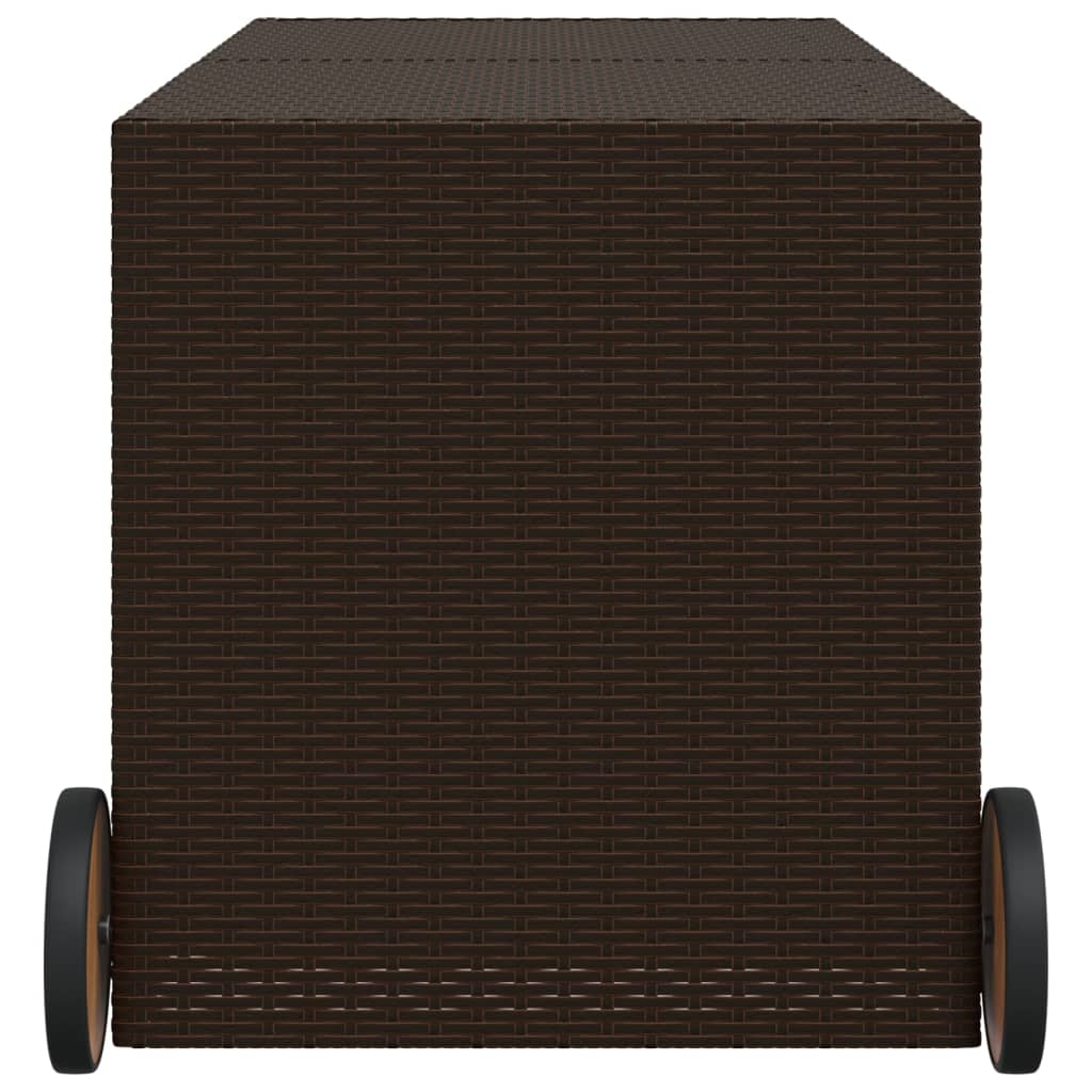 VidaXL Tuinbox met wielen 283 L poly rattan bruin - Afbeelding 5