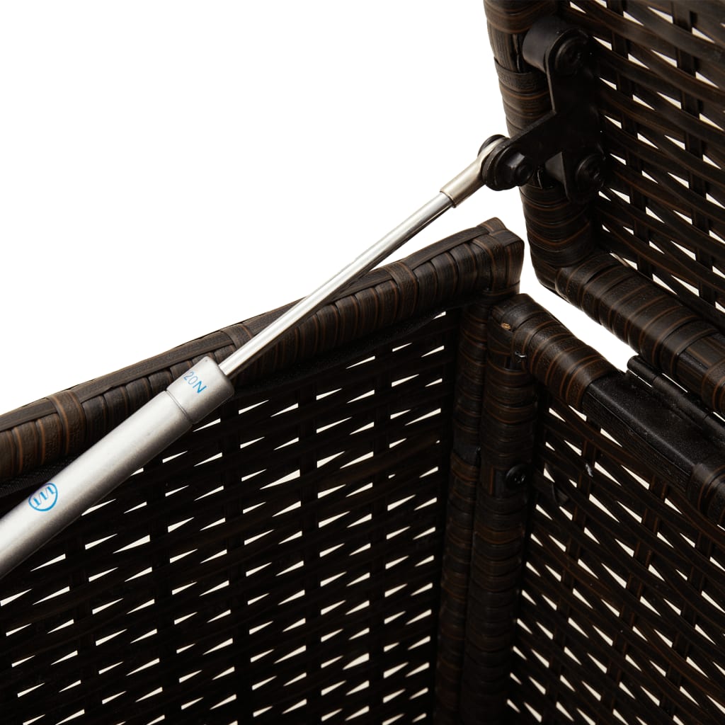 Tuinbox met wielen 190 L poly rattan bruin - Afbeelding 8