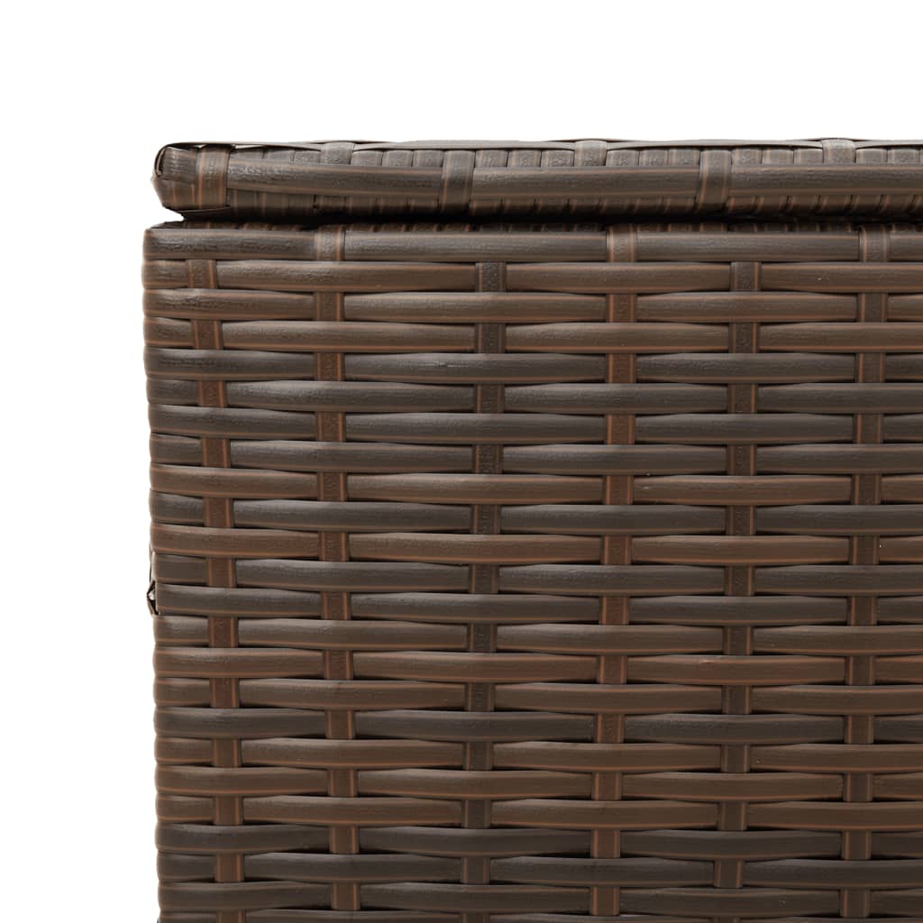 Tuinbox met wielen 190 L poly rattan bruin - Afbeelding 9