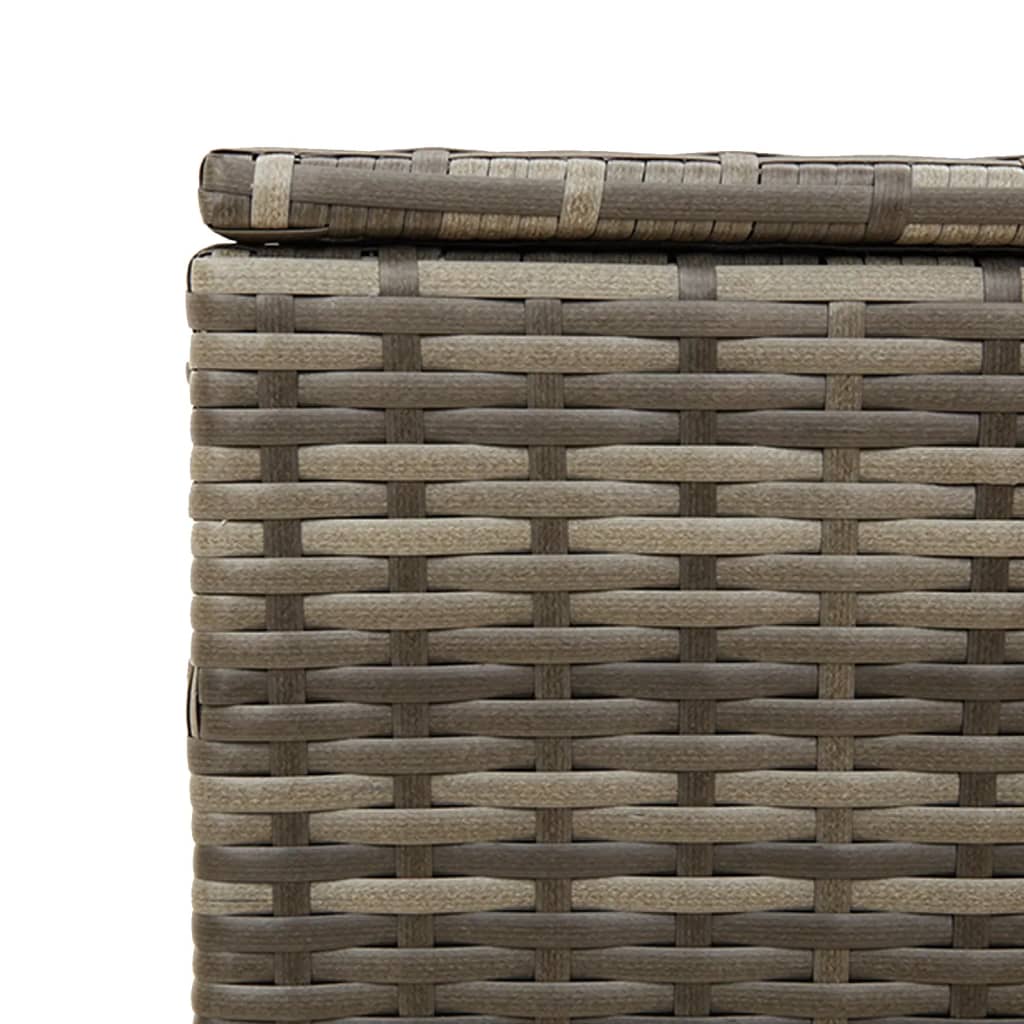 Tuinbox met wielen 190 L poly rattan grijs - Afbeelding 9