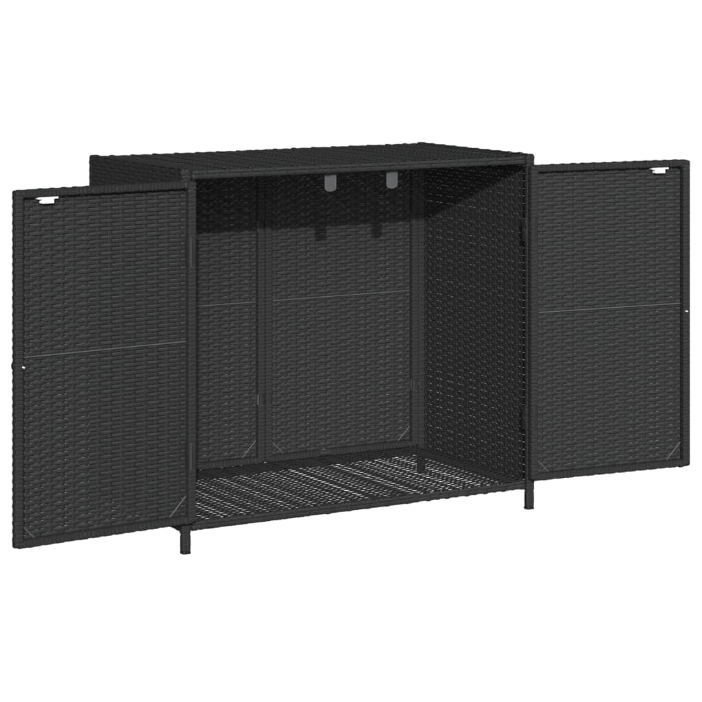 Tuinkast 83x45x76 cm poly rattan zwart - Afbeelding 6