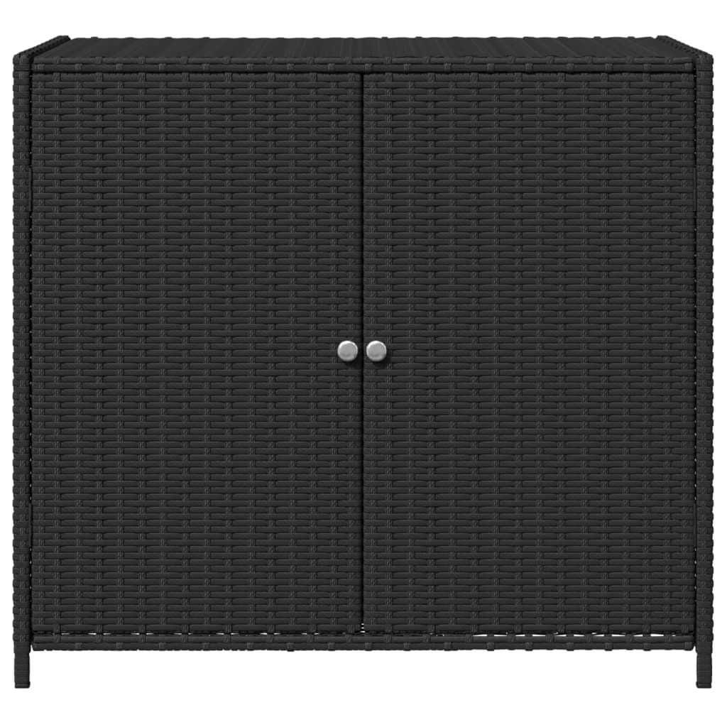 Tuinkast 83x45x76 cm poly rattan zwart - Afbeelding 7
