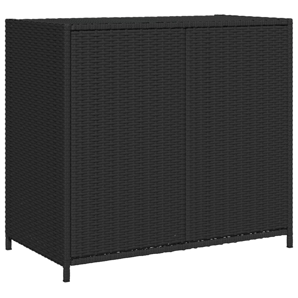 Tuinkast 83x45x76 cm poly rattan zwart - Afbeelding 9