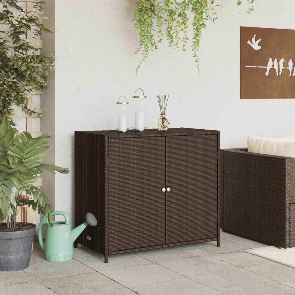 Tuinkast 83x45x76 cm poly rattan bruin - Afbeelding 3