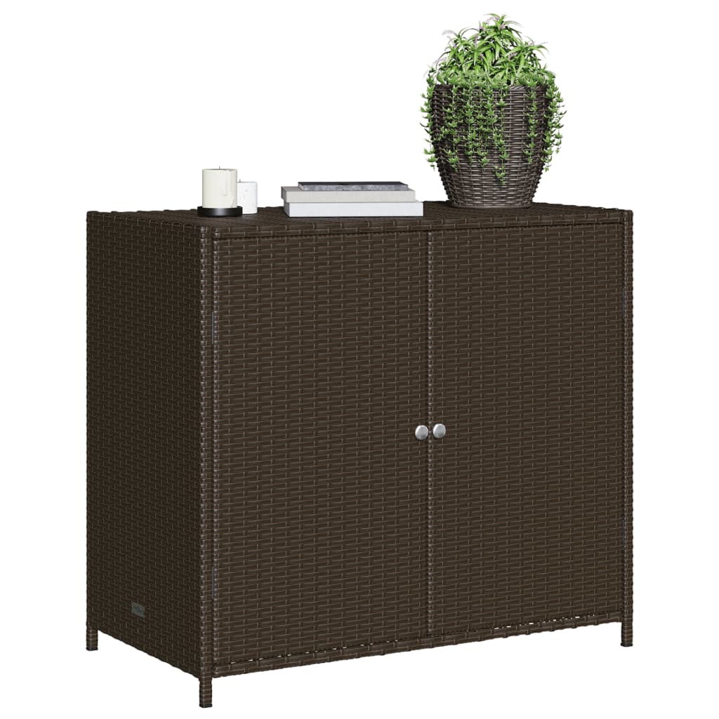 Tuinkast 83x45x76 cm poly rattan bruin - Afbeelding 4