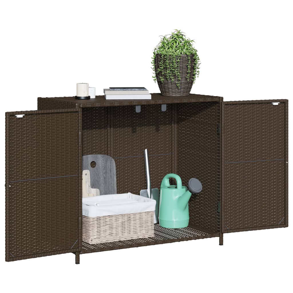 Tuinkast 83x45x76 cm poly rattan bruin - Afbeelding 5