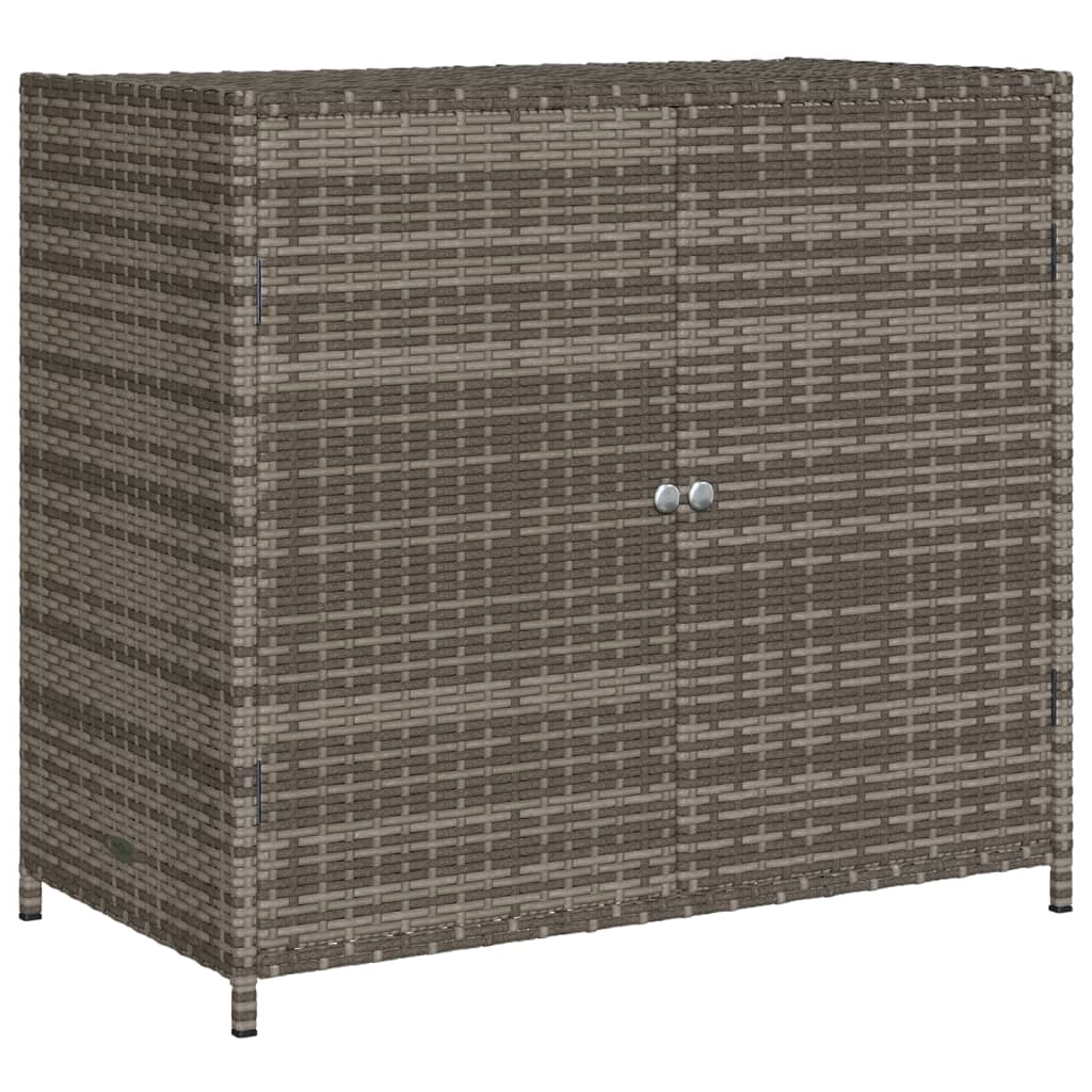 Tuinkast 83x45x76 cm poly rattan grijs - Afbeelding 2