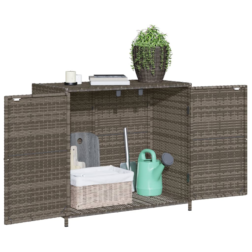 Tuinkast 83x45x76 cm poly rattan grijs - Afbeelding 5