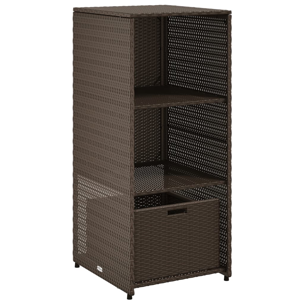 Tuinkast 50x55x115 cm poly rattan bruin - Afbeelding 2