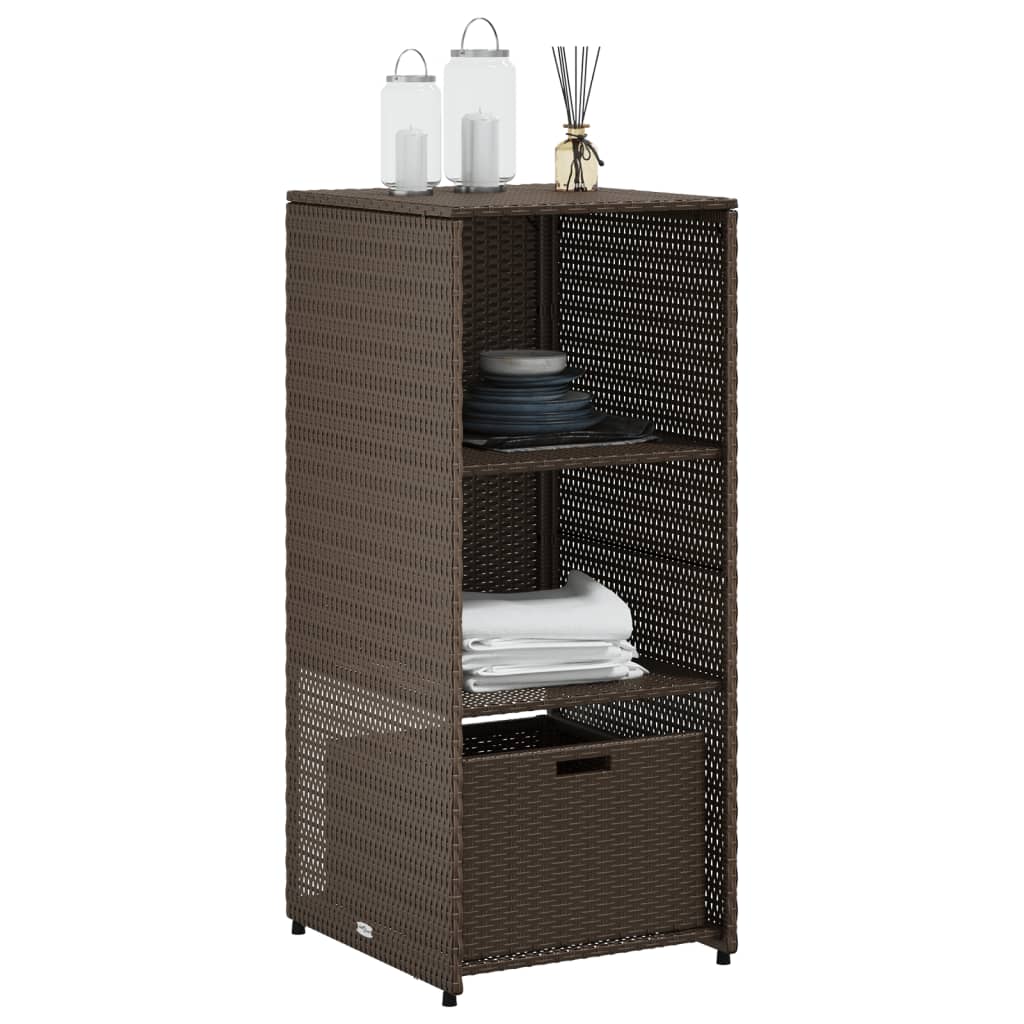 Tuinkast 50x55x115 cm poly rattan bruin - Afbeelding 4