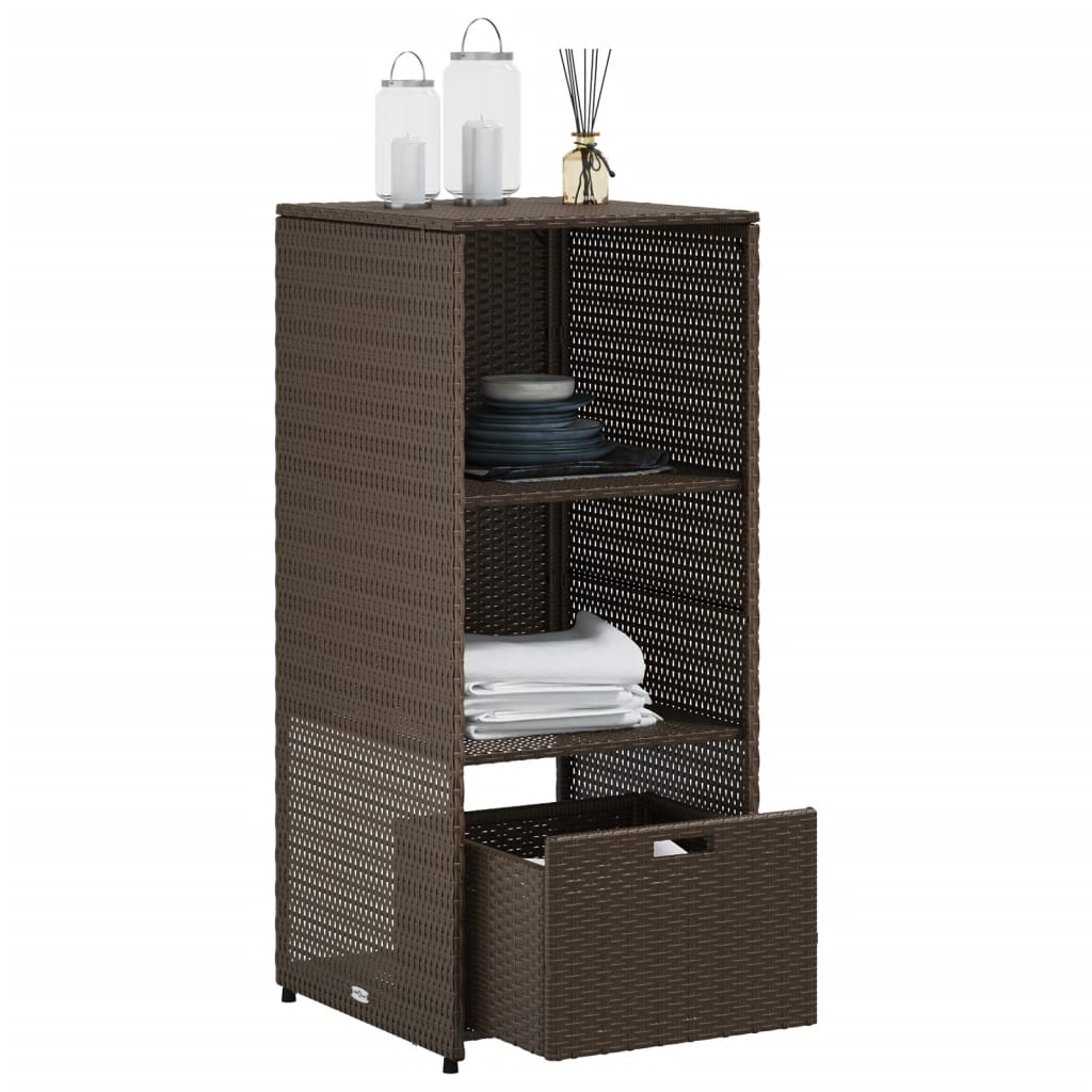 Tuinkast 50x55x115 cm poly rattan bruin - Afbeelding 5